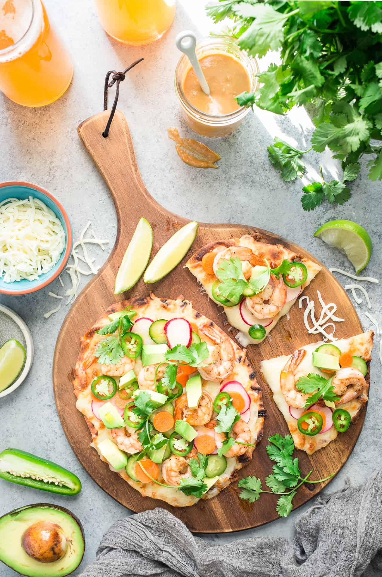 Shrimp Banh Mi Flatbread Pizza