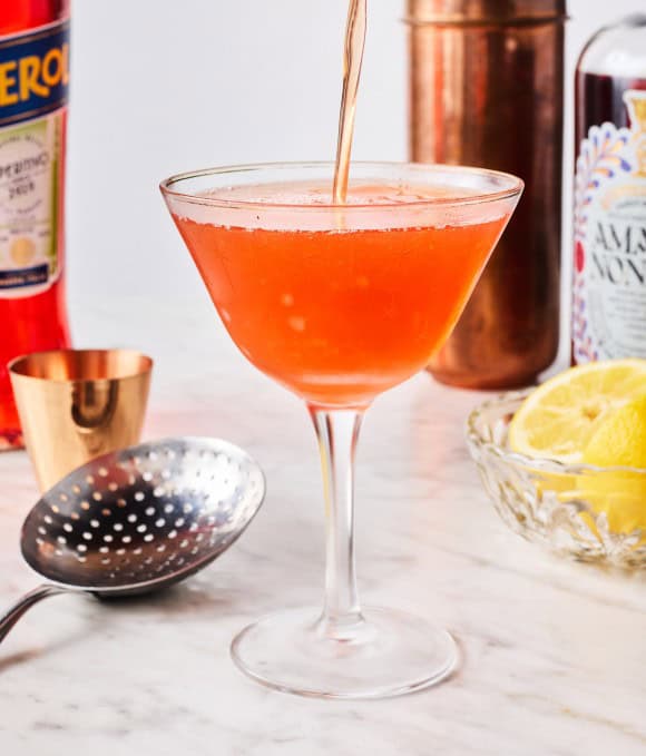 Cocktail ingredients on a table