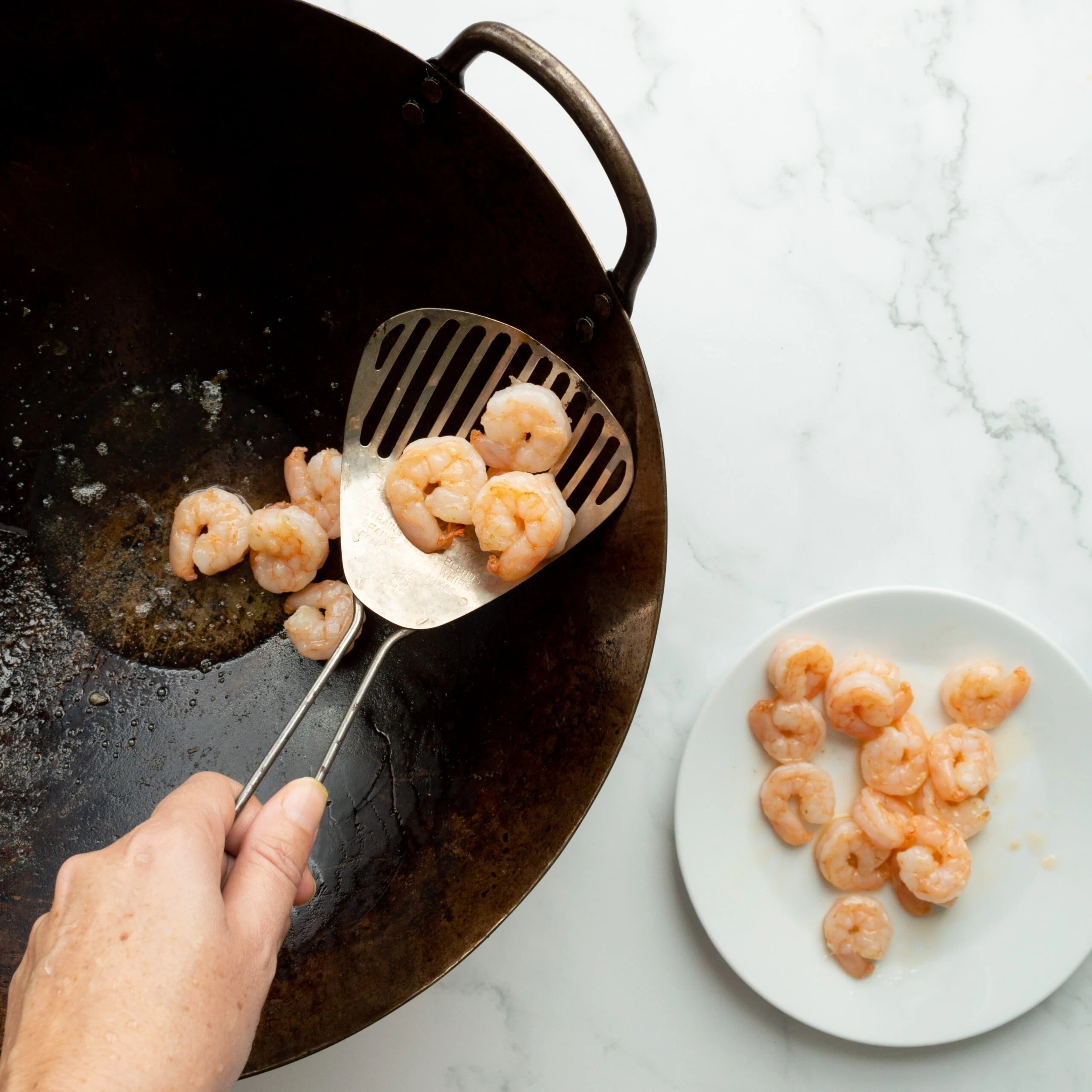 Shrimp fried in vegetable oil